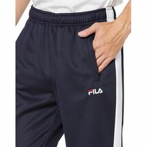 ★フィラ FILA 新品 メンズ UVカット 裏起毛 保温 トレーニング ジャージ ロング パンツ 紺 Lサイズ [443341-NWT-L] 一 四 弐★QWER★_画像4