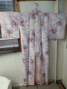 衣服】振袖 京呉服 着物 和装 和服 和柄 花柄 淡い紫 レディース 女性和服 ファッション 祝事　晴着 行事 イベント 成人式 現状品