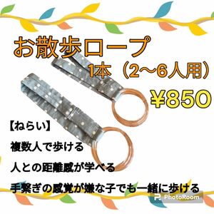 保育士監修【お散歩ロープ】複数人のお子様をお散歩させる場合に大活躍！パーソナルスペースも学べます！