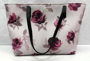 #16924【レディース】★☆kate spade NEW YORK　ケイトスペード　トートバッグ　花柄　ピンク　薔薇　ローズ　フラワー☆★