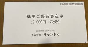 キャンドゥ株主優待券(2000円分)