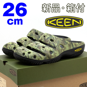 全国送料無料 キーン メンズ サンダル 26cm ヨギ アーツ カモ グリーン 迷彩 KEEN スリッポン 軽量 キャンプ アウトドア シューズ 男性 靴