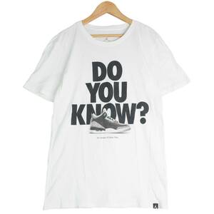 ◆良品 送料無料◆ NIKE ナイキ エアジョーダン3 プリント 半袖 Tシャツ カットソー 白 メンズ S　2124A0