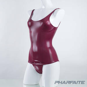 PHARFAITE 【SGS素材】PHARFAITE 3Dフィットレトロスクール水着 エンジ XL PF655