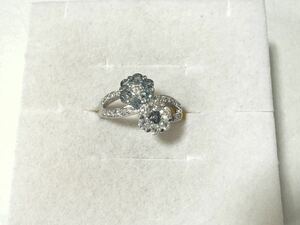 [ pawnshop Owari shop shop Tokyo ] *. another result attaching * Pt900 alexandrite diamond lady's ring flower #17 natural kliso beryl 