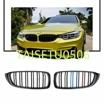 ペア フロント スポーツ グリル ダブルスラット カスタムBMW F32 F33 F36 F82 420I 428I 435I M4 2014-2018_画像1