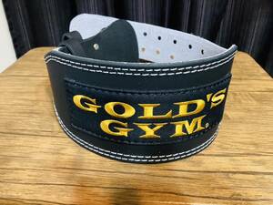  【新品未使用】GOLDS GYM ゴールドジム ブラックレザーベルト G3368 ウエイトトレーニング スクワット デッドリフト ベルト サポーター