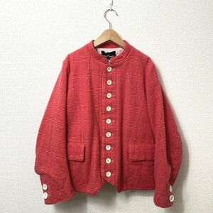 【未使用品】tricot COMME des GARCONS チェック ウールジャケット M ピンク レディース アウター トリコ コムデギャルソン