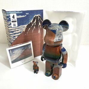 【新品】BE@RBRICK × 葛飾北斎 冨嶽三十六景 凱風快晴 100％ 400％ 2体セット レッド 赤富士 ベアブリック MEDICOM TOY EXHIBITION 22の画像1