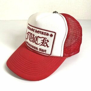 正規品 / クロムハーツ CHROME HEARTS FUCK TRUCKER CAP トラッカーキャップ クロスボール レッド 赤 メッシュキャップ 帽子