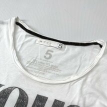 アンドエヌ 5 ファイブ 長袖Tシャツ 38 9 M ホワイト 白 カットソー ロンT &N レディース_画像3