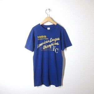 レディース 80s トリコタグ USA製 / Champion チャンピオン 半袖Tシャツ M ブルー 青 ヴィンテージ ビンテージ