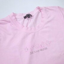 DENNY ROSE デニーローズ レース付き フレンチスリーブTシャツ ストレッチ S ピンク 半袖 ロゴ レディース_画像3