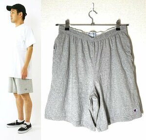 美品 メンズ 2XL / Champion チャンピオン クラッシック ジャージー コットン ショーツ グレー ショートパンツ XXXL