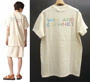 新品 Mサイズ / WIND AND SEA ラインストーン ロゴ SOPHNET コラボ Tシャツ ベージュ 半袖 ソフネット ウィンダンシー コラボ