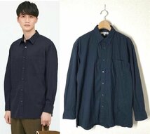 メンズ S / ユニクロ × JW ANDERSON エクストラファインコットン ブロード オーバーサイズシャツ 紺 長袖シャツ UNIQLO JWアンダーソン_画像1