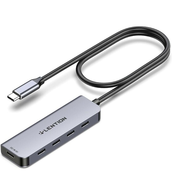 LENTION USB C から USB C 4 in 1 ハブ CB-CE31 セルフパワー/バスパワー両用 5.0Gbps高速データ転送 ※※ビデオ出力非対応 0.6m 