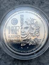 フランス　1999年 ユーロ切替記念　6.55957 フラン（プルーフ）銀貨 / 証明書・専用ケース・コインカプセル付_画像4