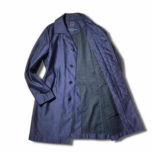 美品 Loro Piana 社製 SHIPS RAIN SYSTEM ステンカラー コート L パープルネイビー 撥水 シップス ロロピアーナ レインシステム