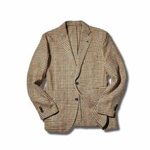 極美品 g-stage HARRIS TWEED 社製 XL 50 マルチカラー グレンチェック 2B ツイード テーラード ジャケット ジーステージ ハリスツイード_画像2