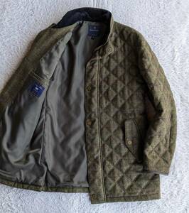 ブルックスブラザーズ 英国 MOON ツイード ウール キルティング ジャケット コート 中綿入り 極暖タイプ L (L~XLサイズ相当)