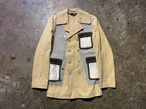 COMME des GARCONS HOMME PLUS 10SS カーディガンドッキングPコート 再構築 PE-C004 AD2009 コムデギャルソン ランダムコラージュ