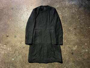 TAKAHIROMIYASHITATheSoloist. 17AW sj.0004AW17 Cutoff Collar Chesterfield Coat タカヒロミヤシタザソロイスト. ノーカラーコート