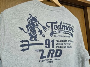 Tedman テッドマン トレーナー メンズ Lサイズ グレー スウェット 厚手 裏起毛 ラッキーデビル 秋冬に最適 バックロゴ LRD