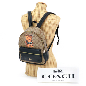  Coach COACH medium Charlie backpack PVC / leather van darugami- Bear / signature F76657 used 