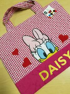 新品☆Disney DAISY/デイジー☆キルト・レッスンバッグ☆ピンク系チェック 