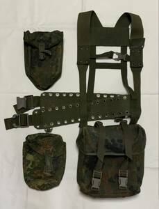 ドイツ連邦軍 ドイツ軍 システム95 5点セット 90㎝ ② 実物放出品 チェストリグ ベルトセット 水筒ポーチ 雑のう ショベルポーチ 美品