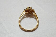 972 海外製 ガーネット リング 指輪 約15.5号 ヴィンテージ アクセサリー アンティーク 宝石 色石 カラーストーン ゴールドカラー 装飾品_画像4