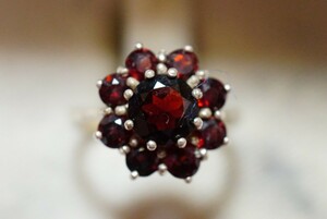 1515 ガーネット リング 指輪 約13号 ヴィンテージ アクセサリー SILVER 925刻印 アンティーク 宝石 カラーストーン 装飾品