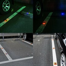 新品アウトレット 大容量電池 800mAh 道路鋲 LEDソーラー2個セット 赤 レッド　夜間自動点滅 駐車場 パーキングマーカー 外壁面 fa_画像6