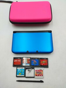 □任天堂 Nintendo 3DS LL 本体 ニンテンドー3DS LL ブルー×ブラック DSソフト7本セット