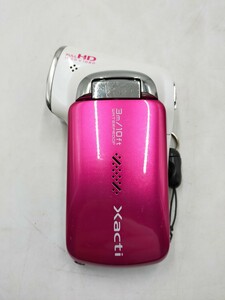 □SANYO xacti 14mega DMX-CA100 サンヨー デジタルムービーカメラ FULL HD ピンク×ホワイト ※動作未確認