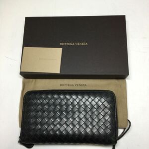 ※【BOTTEGAVENETA/ボッテガヴェネタ】長財布 イントレチャート B039509565S レザー ブラック ラウンドファスナー 保管袋 箱付き 