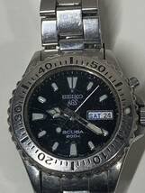 \ 腕時計　SEIKO セイコー スキューバ 200m デイデイト 黒文字盤 AGS 自動巻き　5M43-0C50 現状品_画像2