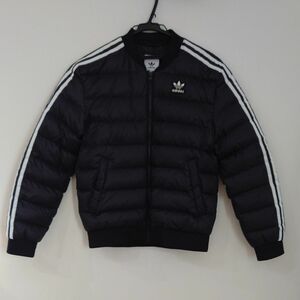 ダウンジャケット adidas アディダス オリジナルス ブラック MA1 MA-1 薄手 中古美品 