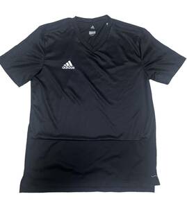 【 美中古品 】 adidas アディダス ユニフォーム ゲームシャツ サッカー フットサル トレーニング マラソン ランニング 2XL 2XO ブラック