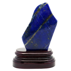 ラピスラズリ 原石 517g 台付き アフガニスタン産 全面磨き ポリッシュ 天然石 青金石 置物 ラフ 1点もの lapis lazuli