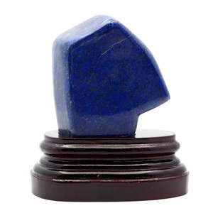 ラピスラズリ 原石 370g 台付き アフガニスタン産 全面磨き ポリッシュ 天然石 青金石 置物 ラフ 1点もの lapis lazuli