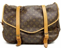 LOUIS VUITTON ルイ・ヴィトン M42252 ソミュール43 モノグラム ショルダーバッグ 斜め掛け 両面 ブラウン系 ゴールド金具 ヴィンテージ_画像1