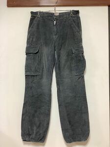 R-1181 TOMMY HILFIGER DENIM トミーヒルフィガーデニム コーデュロイパンツ カーゴパンツ W32 ブルーグレー系