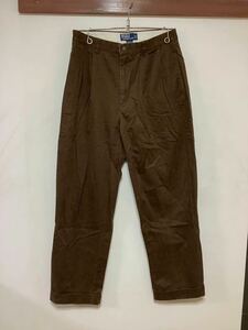 S-1125 Polo Ralph Lauren ラルフローレン 2タックパンツ カラーパンツ W32 ブラウン コットンパンツ HAMMOND PANT