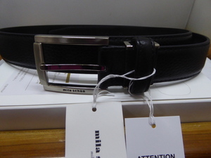  price cut cheap ., new goods Mila Schon leather black dress belt 100 till OK tag attaching 