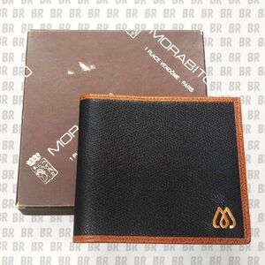 未使用　【MORABITO】 二つ折り 財布 (札入れ)　ブラック　メンズ