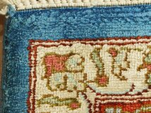魁◆最高級ペルシャ絨毯 本物保証 クム産 シルク100% 手織り 100万ノット 78×118㎝ メダリオン図_画像5