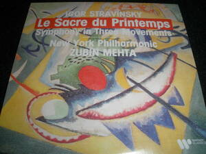 メータ ストラヴィンスキー 春の祭典 3楽章の交響曲 ニューヨーク・フィルハーモニック ズービン オリジナル 紙ジャケ 未使用美品