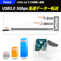 2.5インチ hdd ケース 外付け ハードディスク ssd hdd ケース 6tb USBケーブル 2個 クリア 2台 4tb 2tb 1tb 互換 USB3.0 ケーブル 高速_画像3